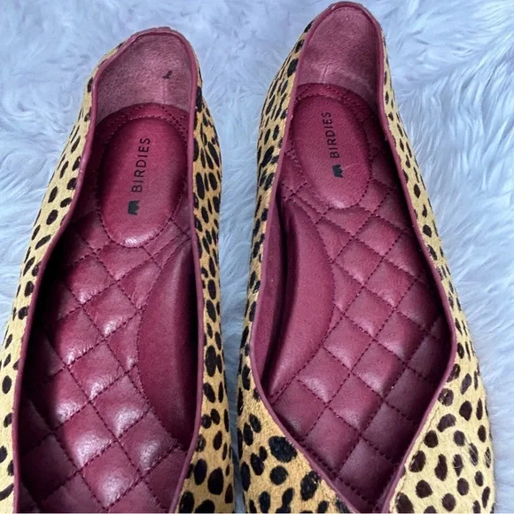 Birdies Goldfinch Leopard Print Calf Hair Pointed Toe Ballet Flats Size 5. - Picture 4 of 10